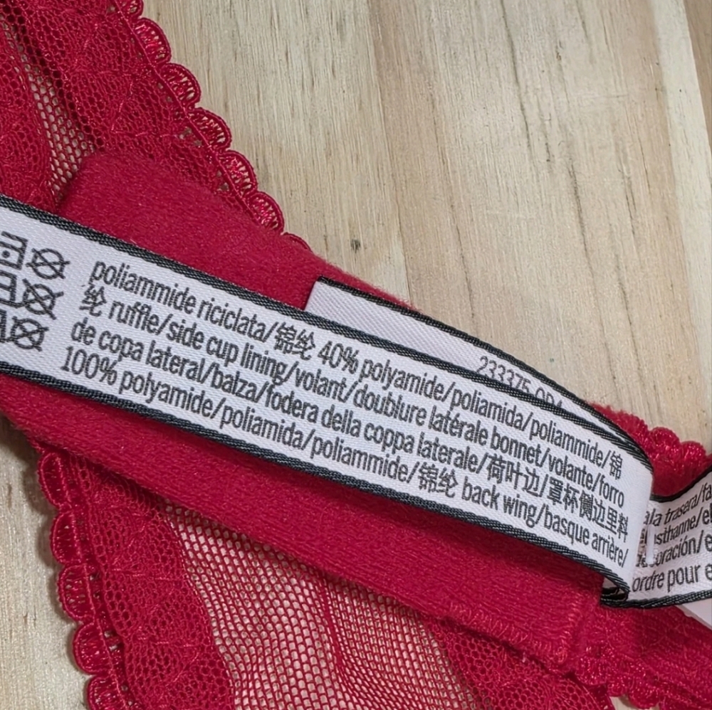Victoria’s Secret Size M Red White Lightly Lined Lace Apron Lingerie Teddy - Picture 10 of 12